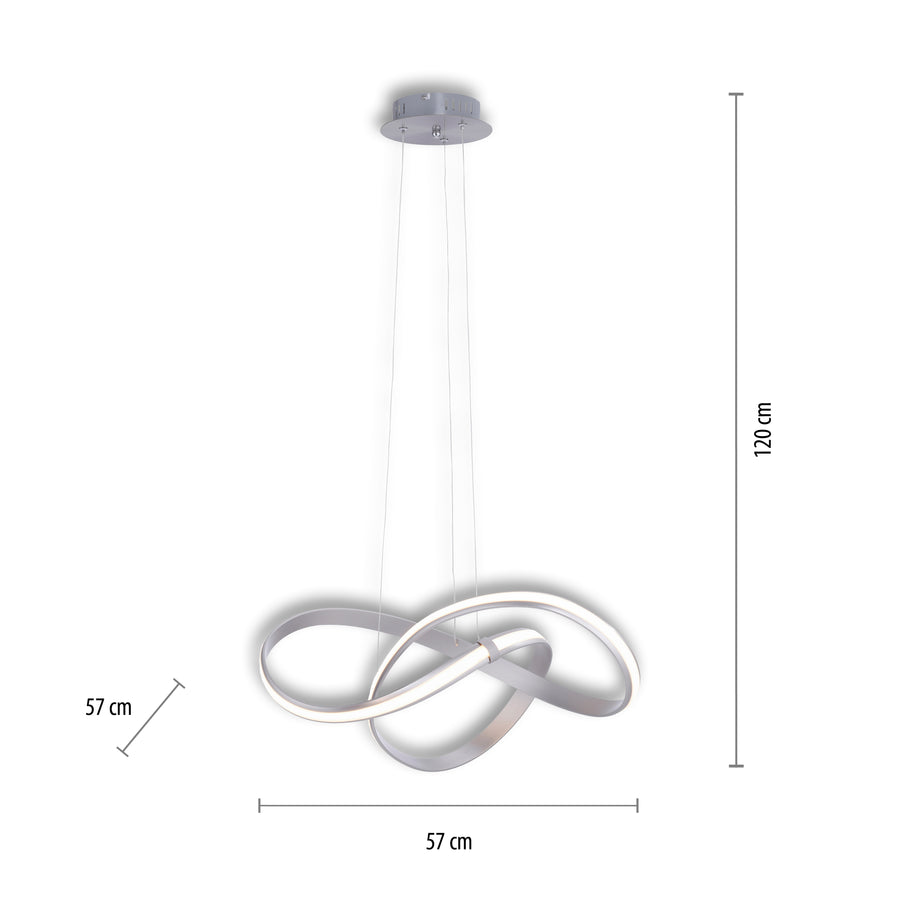 Suspension Melinda acier, L 57 cm