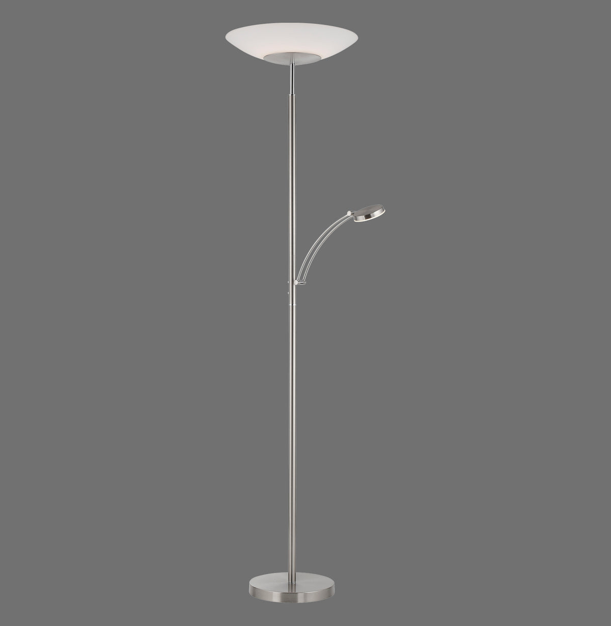 Lampadaire Alfred acier, verre
