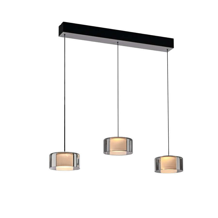Suspension Rika noire et fumée, P 71 cm