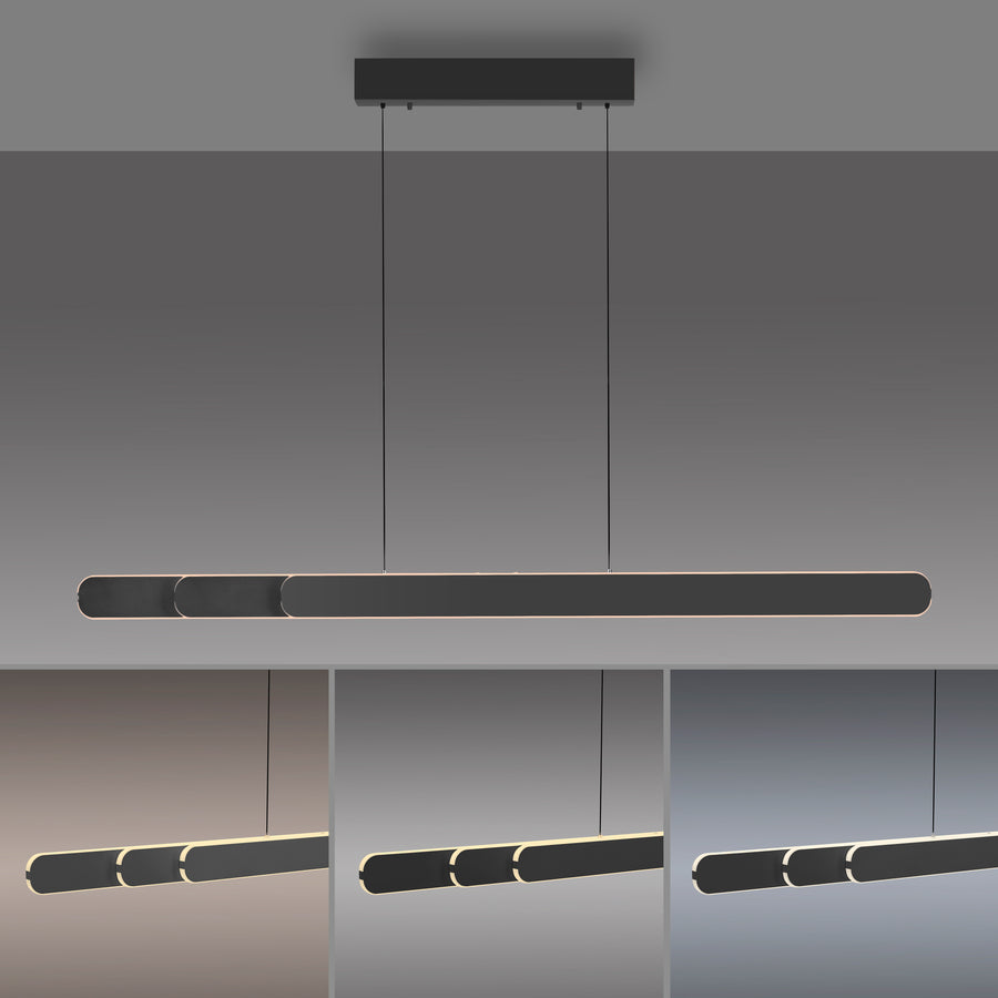 Trois panneaux montrant les températures de couleur chaude, neutre et froide du luminaire