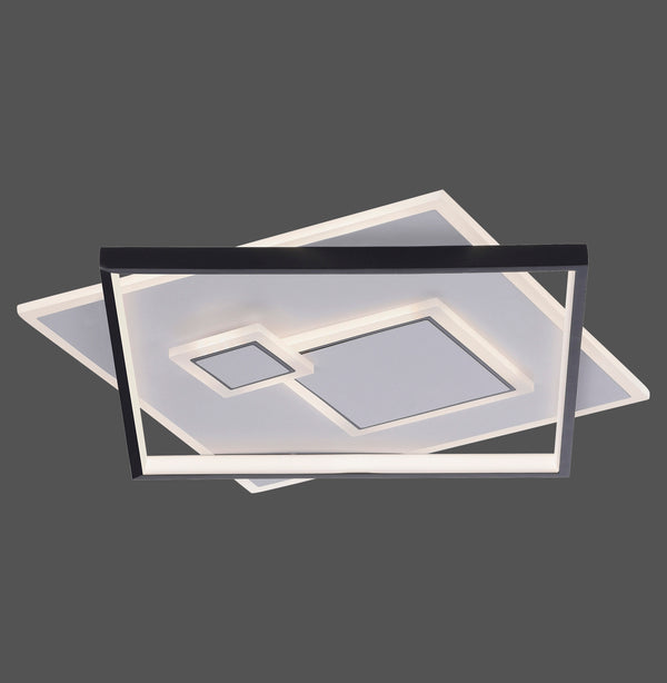 Plafonnier Mailak noir et blanc, L 57 cm