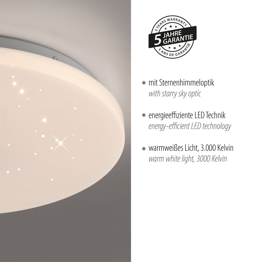 Plafonnier Uranus blanc, L 34 cm