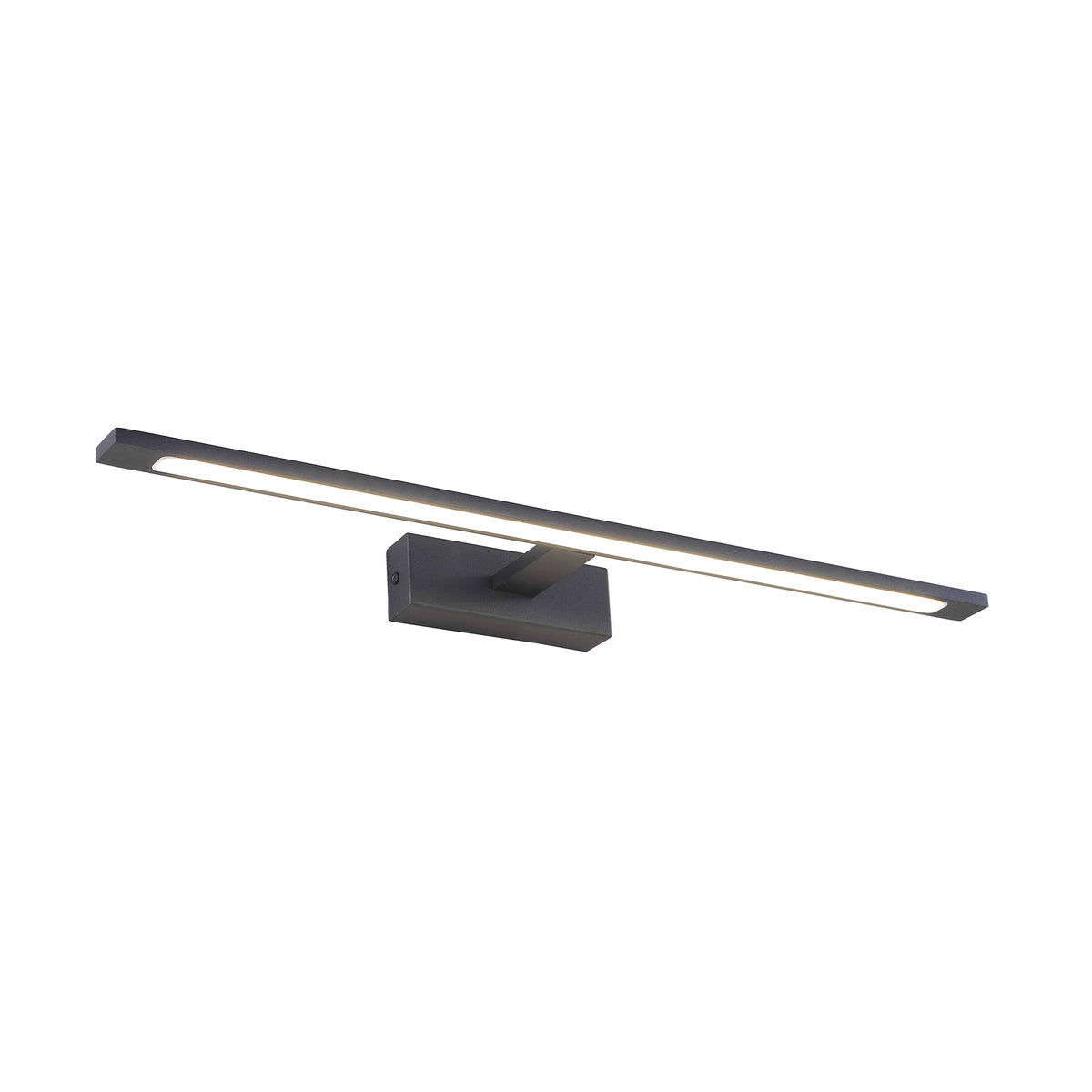 Applique murale noire linéaire avec bandeau LED allumé