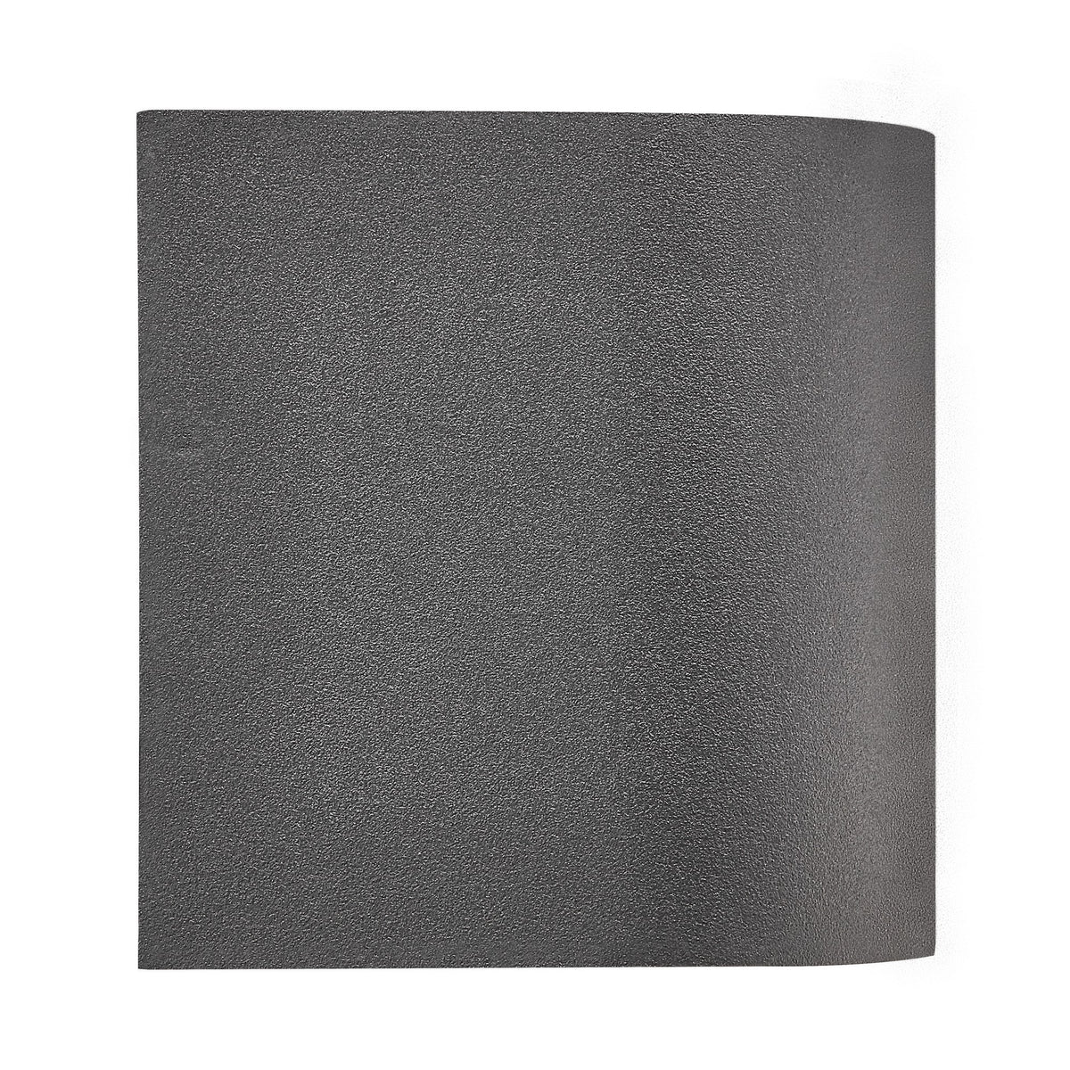 Vue de face du luminaire extérieur noir au corps cylindrique et à la finition texturée
