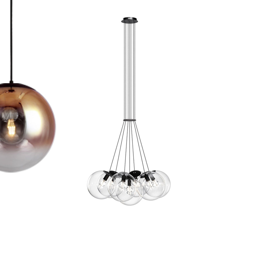 Suspension grappe grande hauteur Orb 7 lumières