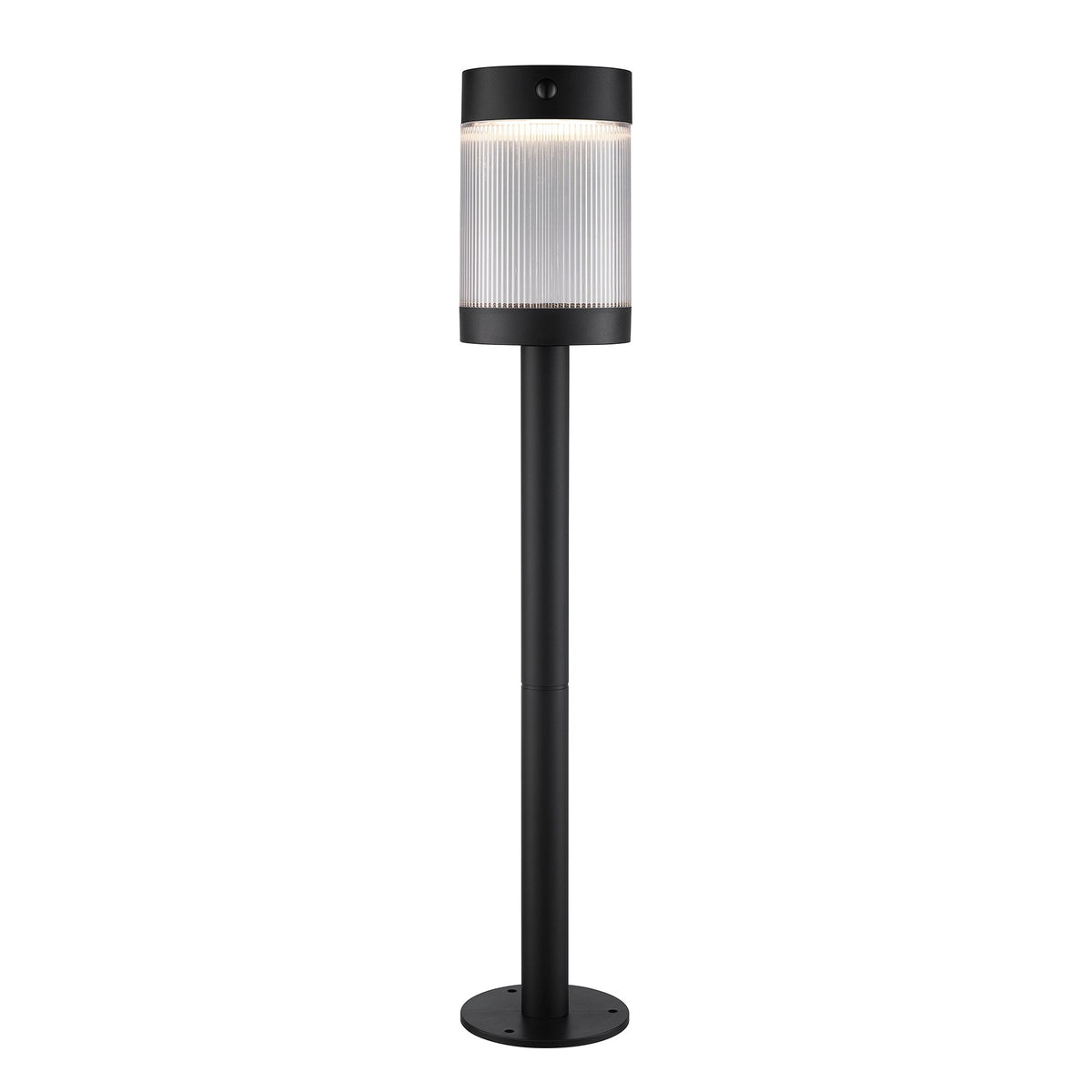 Borne extérieure LED Coupar solaire noire, IP44