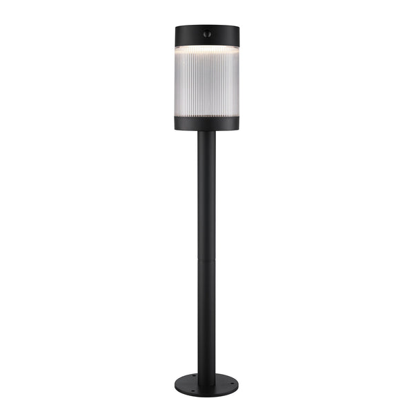 Borne extérieure LED Coupar solaire noire, IP44