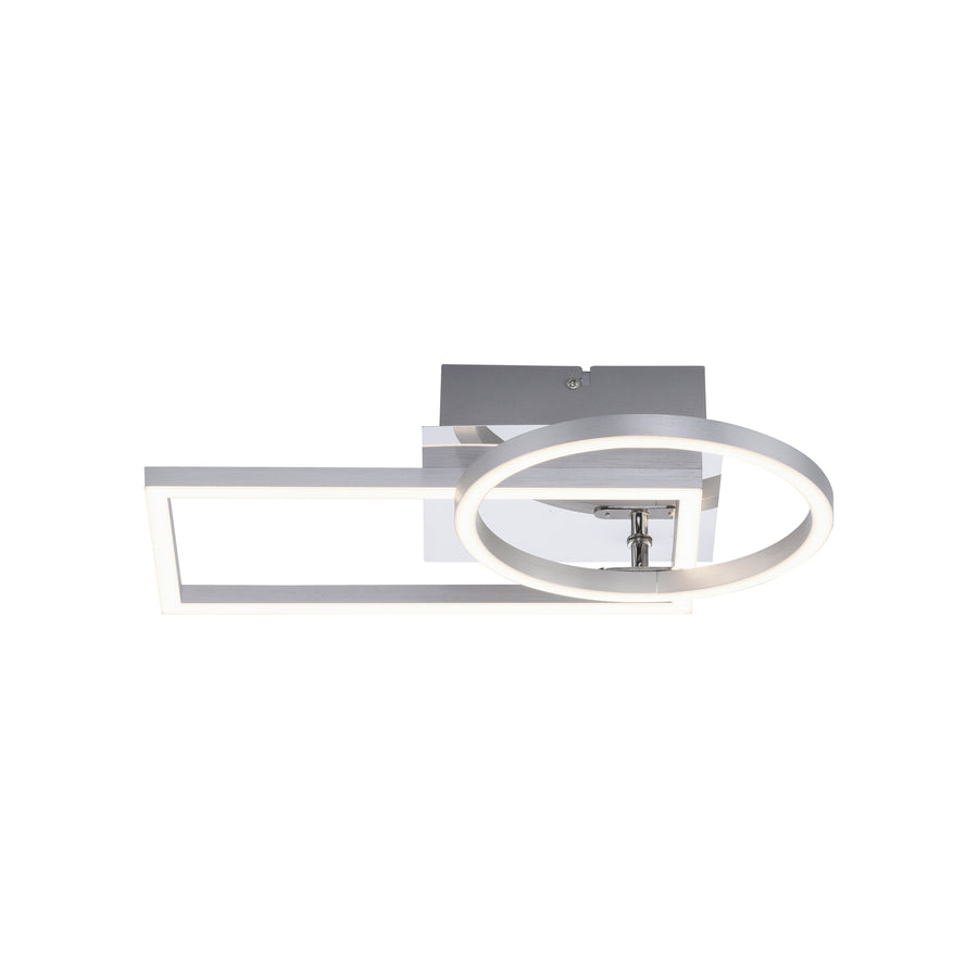 Produit isolé sur fond blanc, forme géométrique complète et fixations visibles