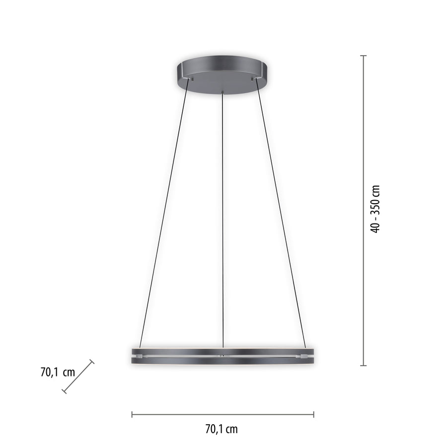 Suspension Pure E-Loop grise, L 70,1 cm