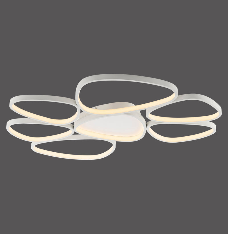 Plafonnier Pebbles blanc, H 92 cm
