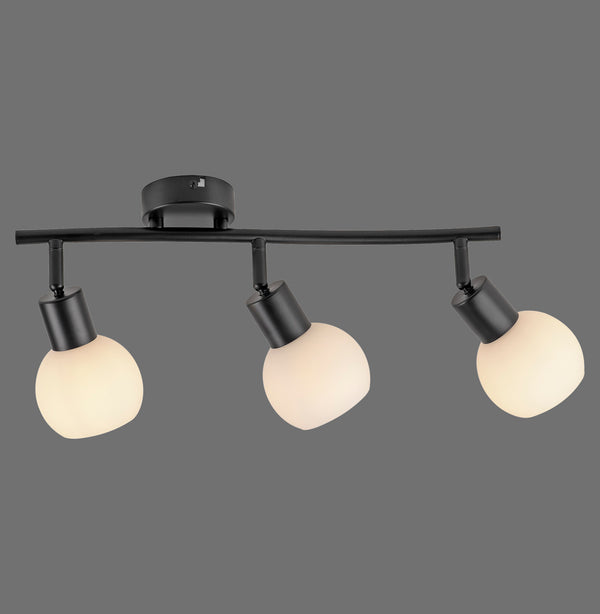 Plafonnier Loki 3 lumières noir, H 56 cm