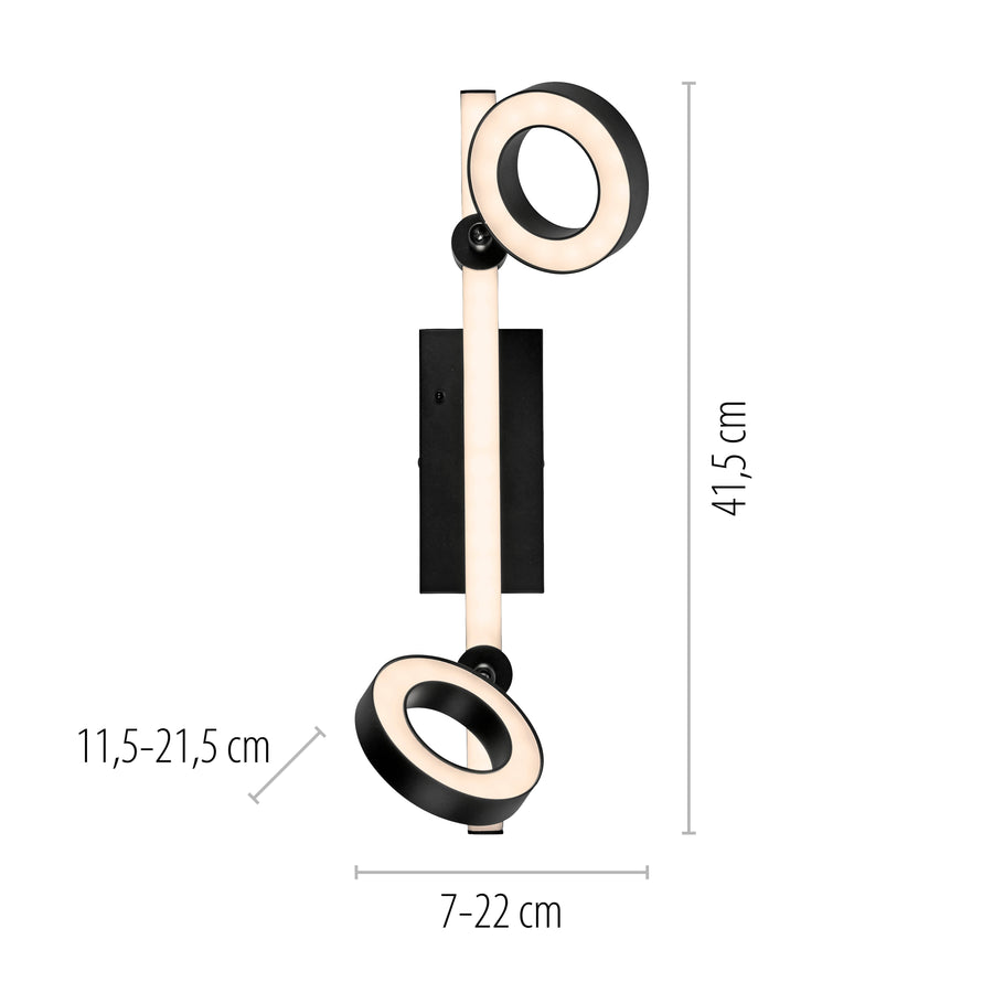 Plafonnier Lolasmart-Bileda noir, H 41,5 cm