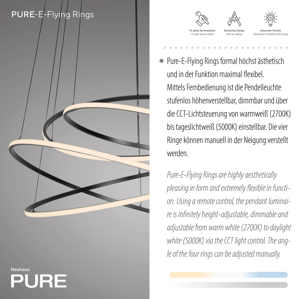 Suspension Pure E-Flying Rings grise