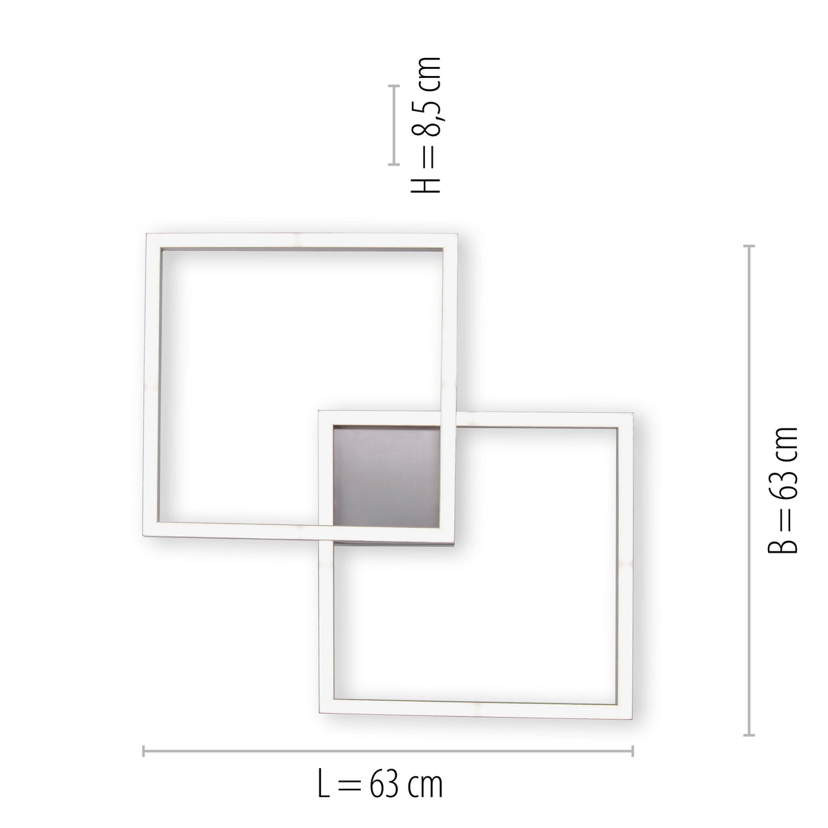 Plafonnier Lolasmart-Maxi acier, L 63 cm