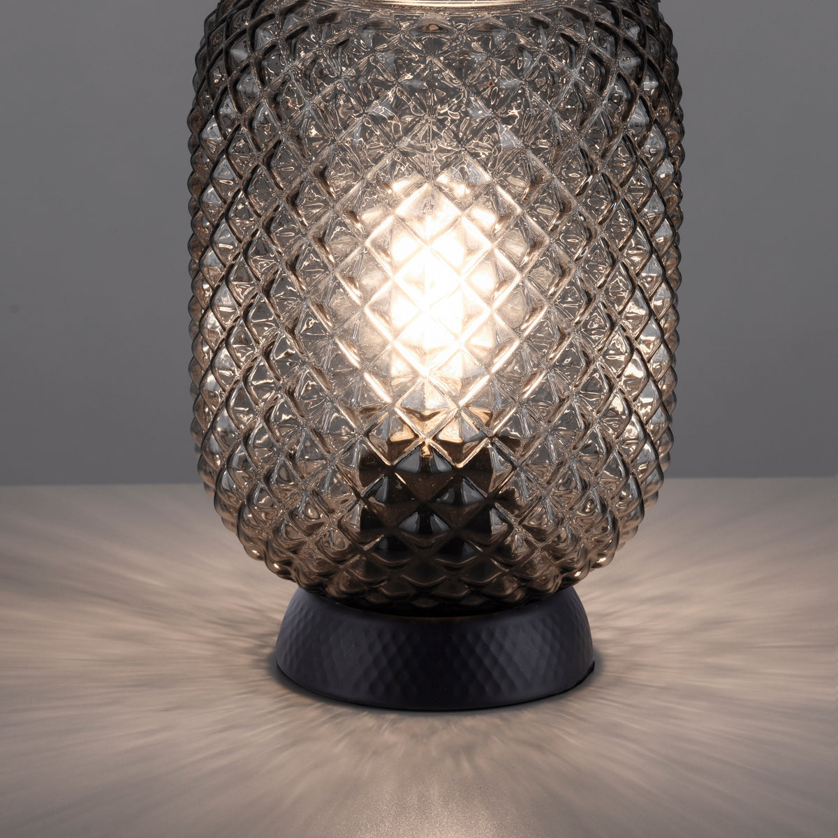 Lampe à poser Reishi fumée, verre