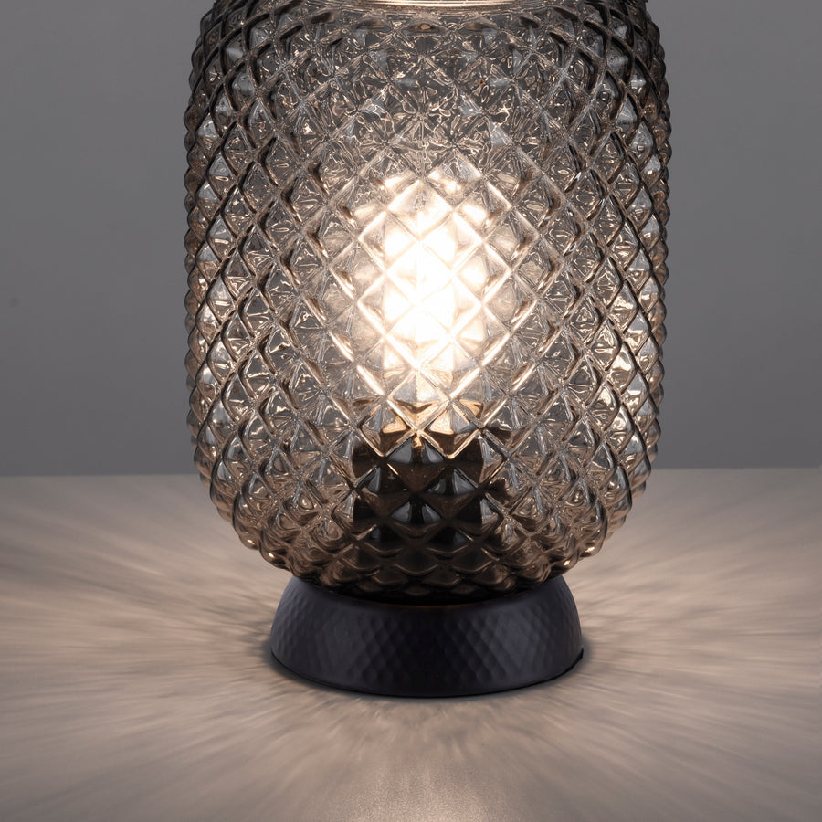 Lampe à poser Reishi fumée, verre