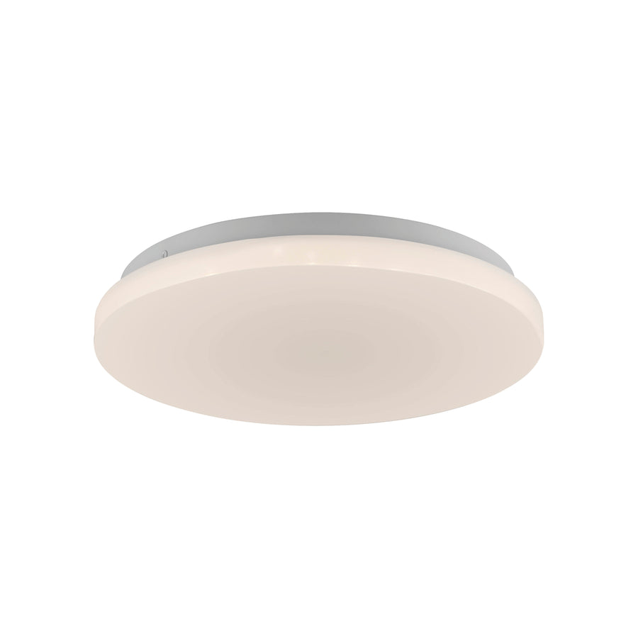 Plafonnier rond vu de trois quarts sur fond blanc neutre