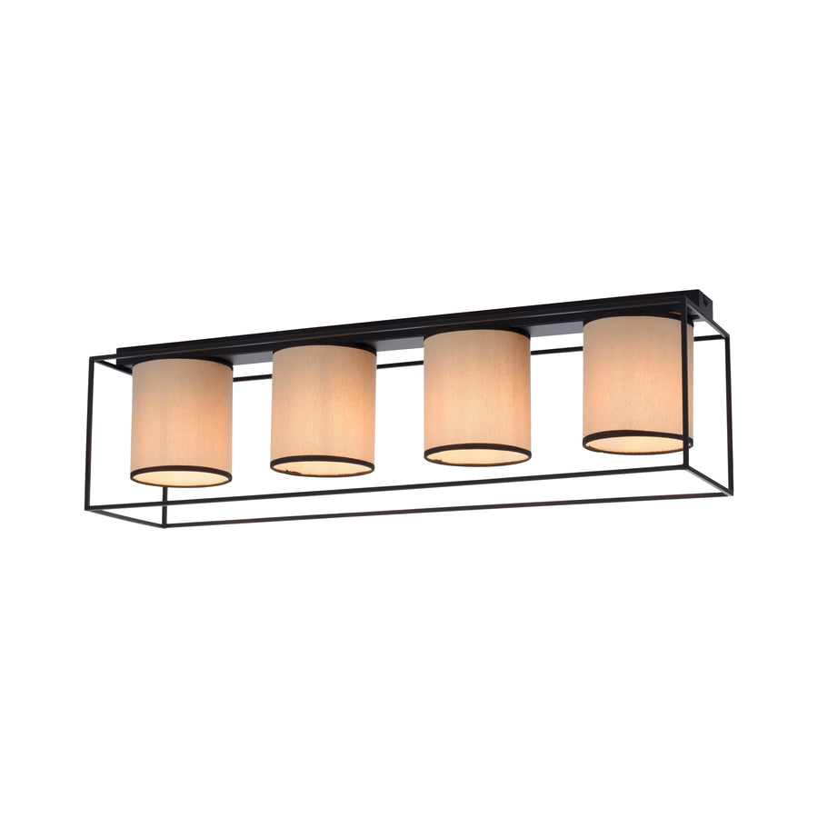 Plafonnier Raven 4 lumières beige et noir