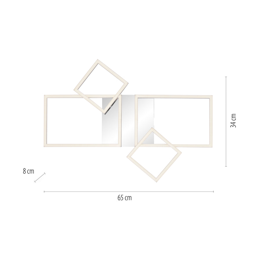 Plafonnier Iven acier, L 33,8 cm