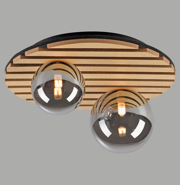 Plafonnier Green Stika 2 lumières bois