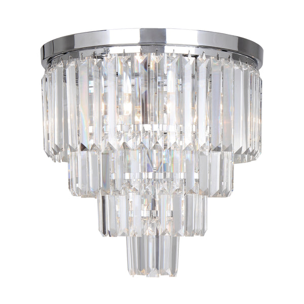 Plafonnier Amedeo 5 lumières chromé et transparent, verre