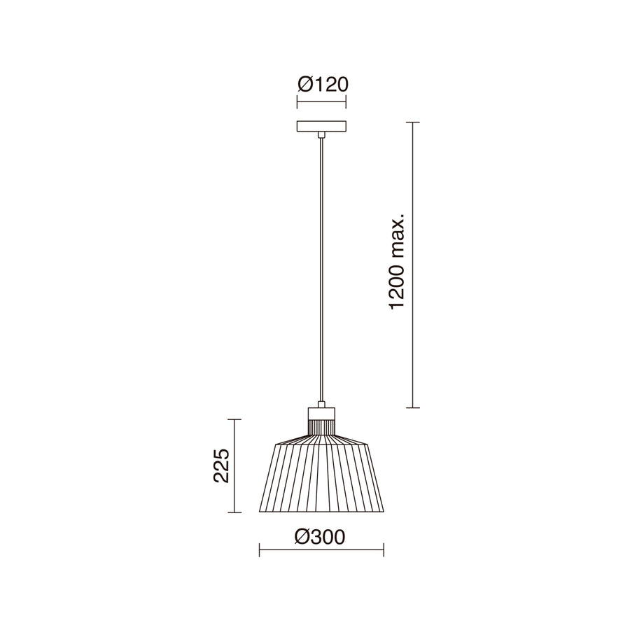 Suspension Baguet grand modèle, noir