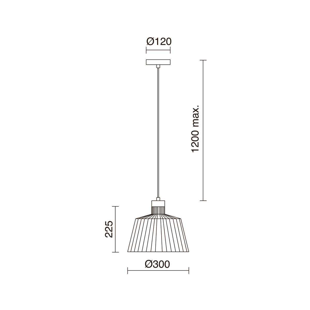 Suspension Baguet grand modèle, noir