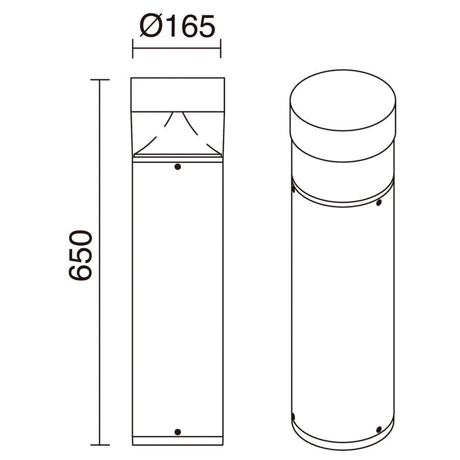Borne extérieure Bindella IP65, anthracite, Ø 16,5 cm