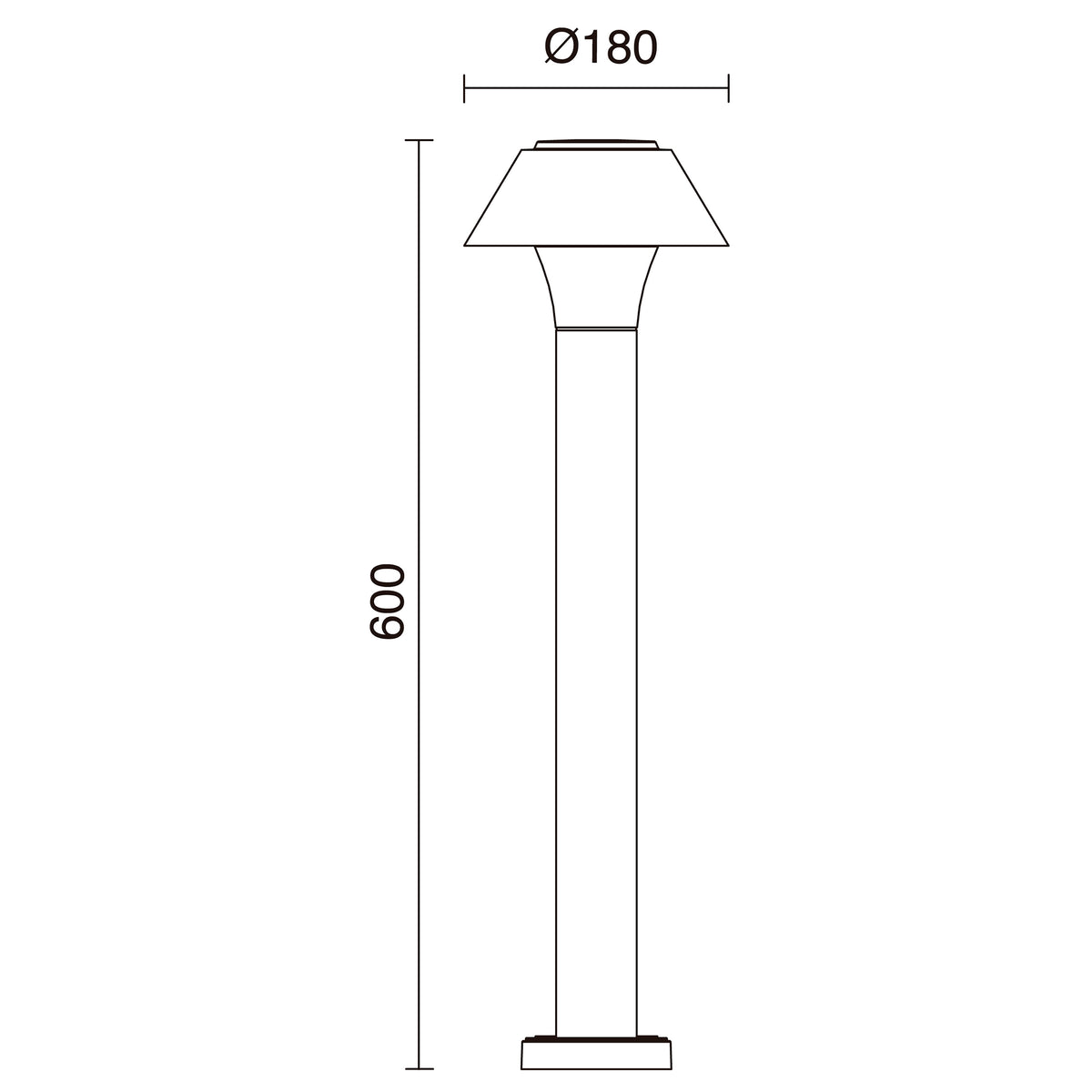 Borne extérieure Bucket IP65, anthracite, H 60 cm, variable phase coupée, 4000 K