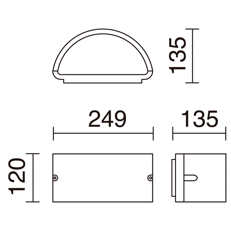Applique extérieure Ciclon up-down IP54, anthracite, version A