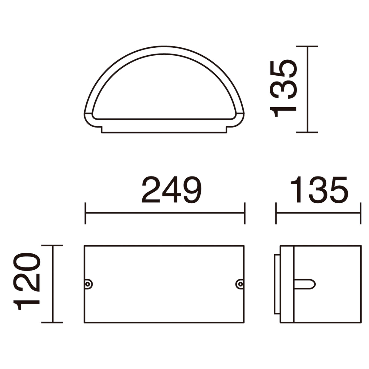 Applique extérieure Ciclon up-down IP54, anthracite, version A