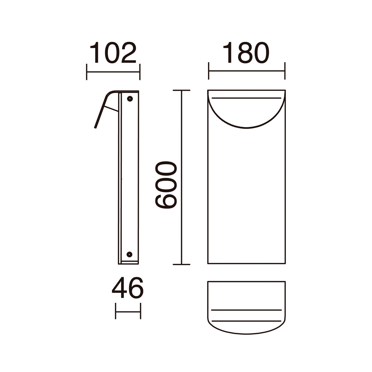 Borne extérieure Dion IP65, H 60 cm