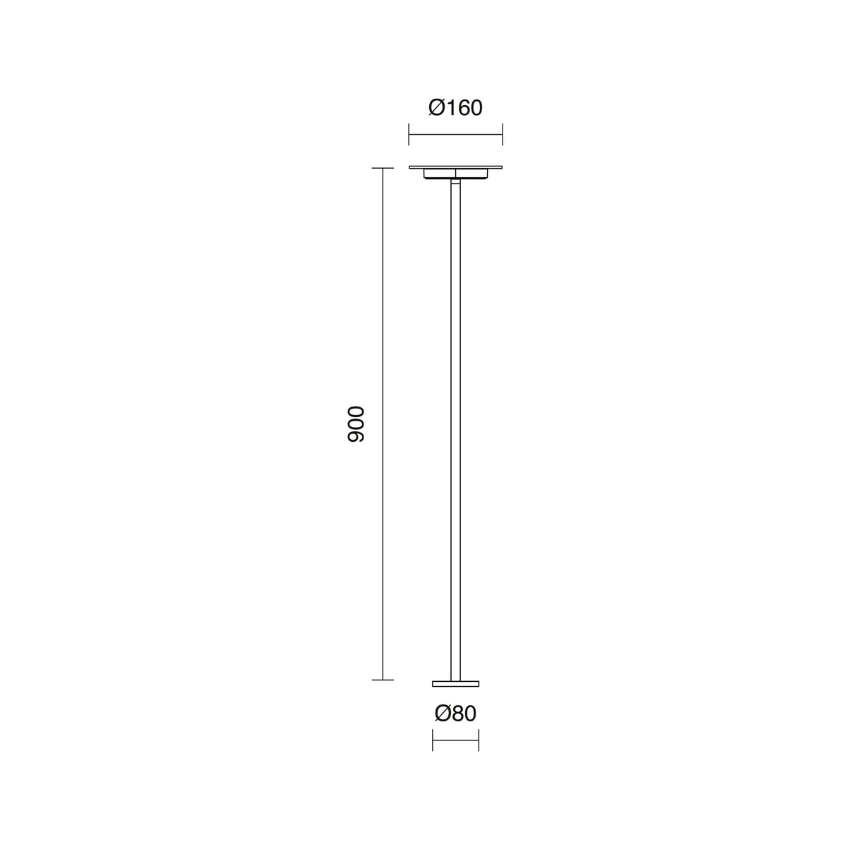 Borne extérieure Duomo IP65, anthracite, H 60 cm, 4000 K, version D