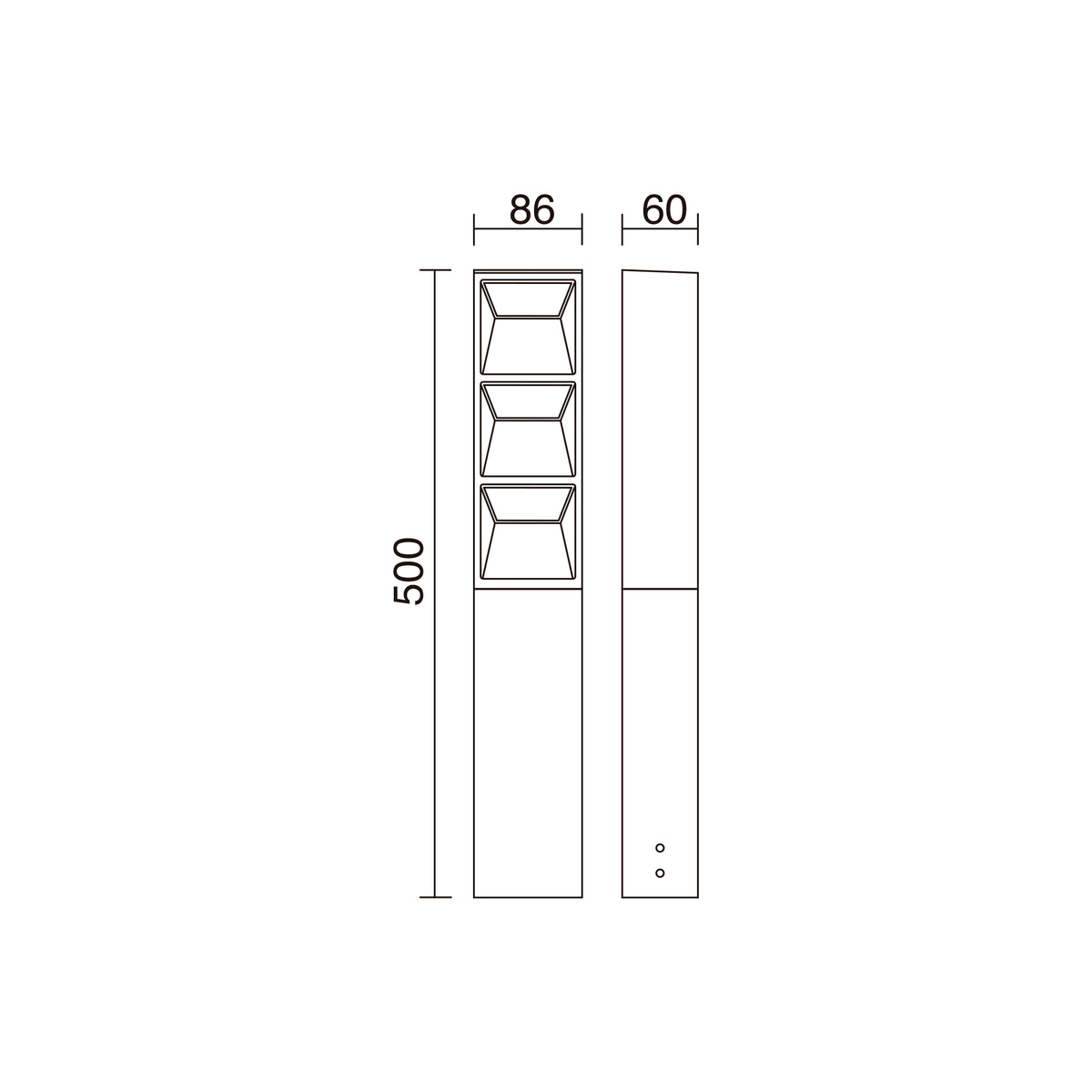 Borne extérieure Flat IP65, anthracite, H 50 cm
