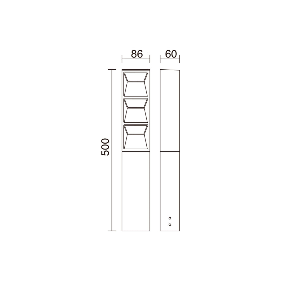Borne extérieure Flat IP65, anthracite, H 50 cm