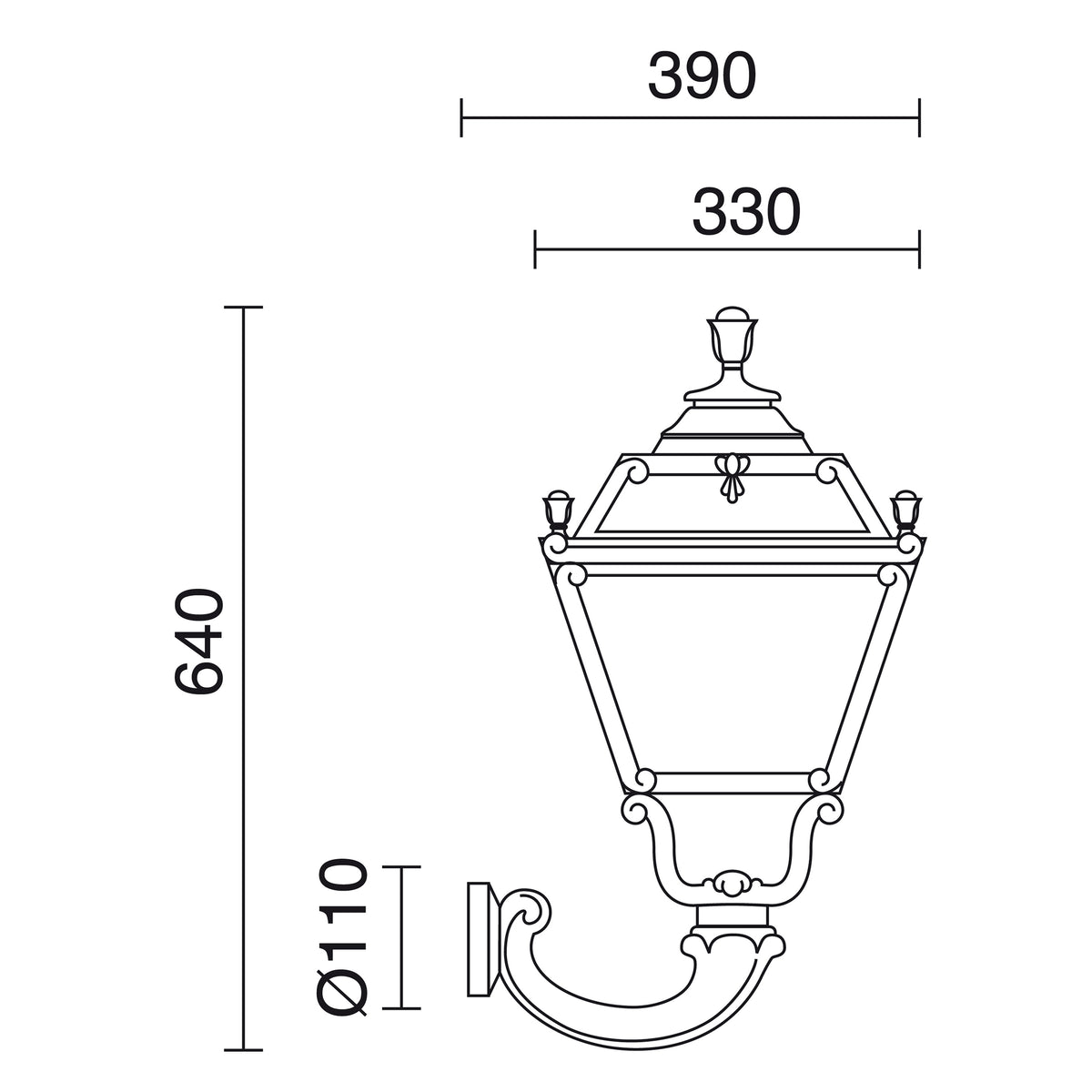 Applique extérieure Indura Medium 4 modèle moyen IP55, noir