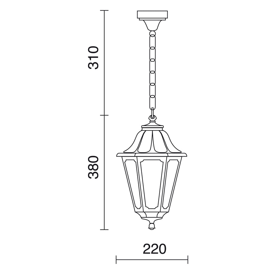 Suspension extérieure Indura Mini 6 mini IP55, noir
