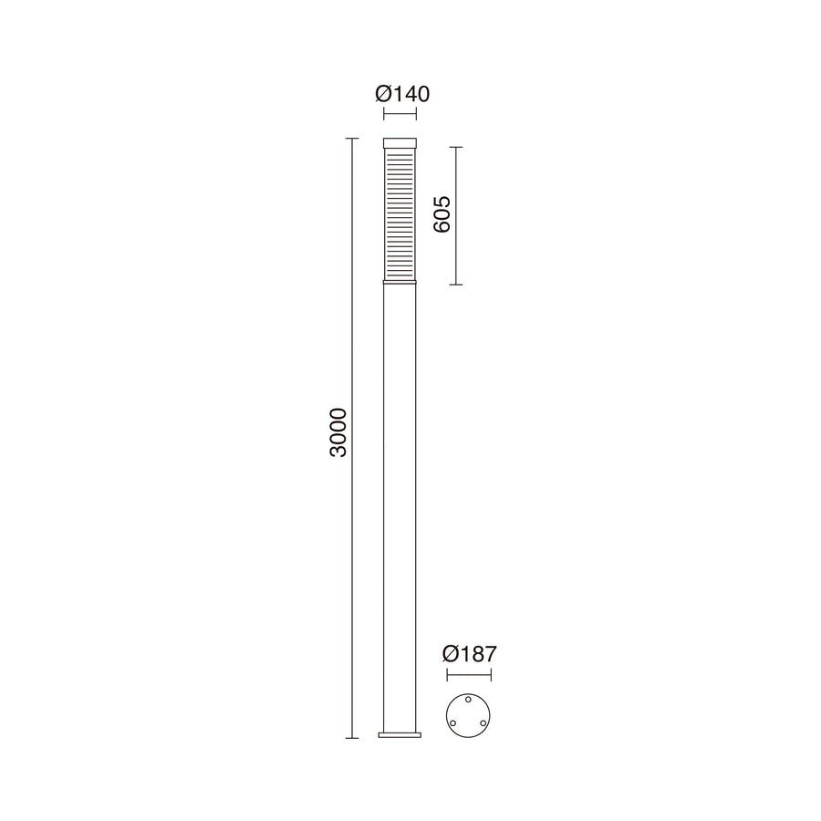 Borne extérieure Maxima IP65, anthracite, Ø 18,7 cm, H 300 cm