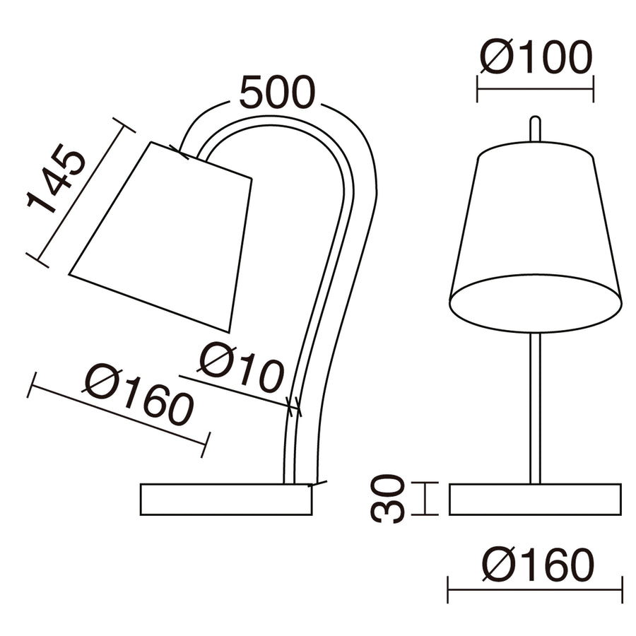 Lampe de bureau Montecarlo, coton noir