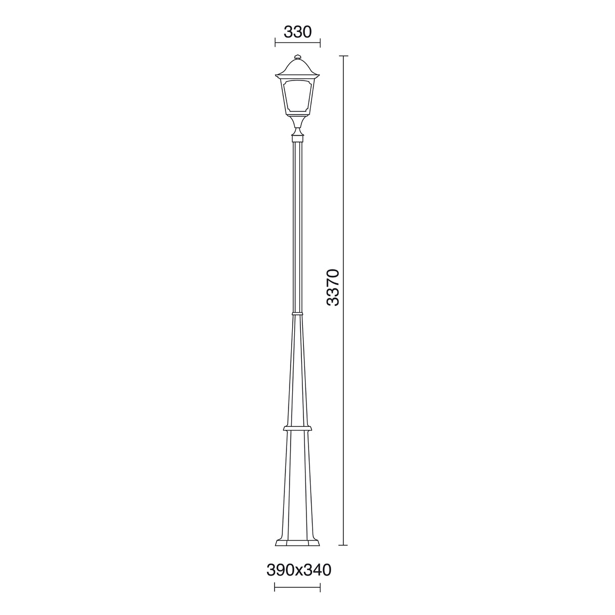 Borne extérieure Quadra IP44, anthracite, H 337 cm