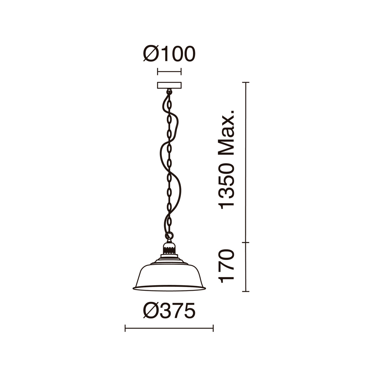 Suspension Vintage, noir gris