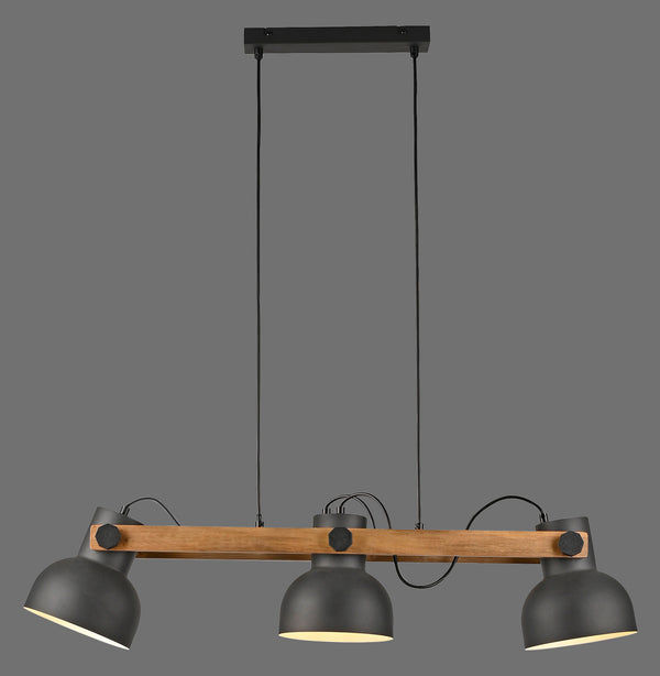 Suspension Cup 2.0 3 lumières noire et bois