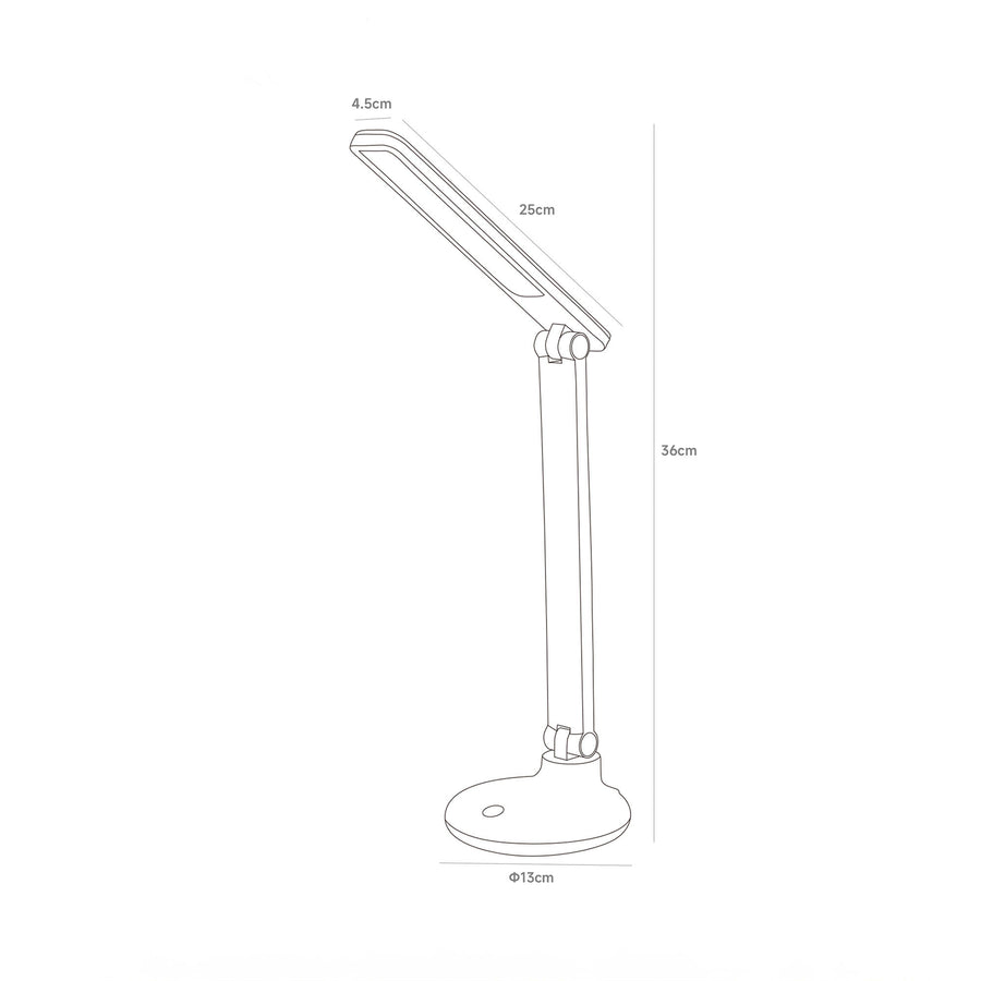 Lampe de bureau noire, L 13 cm