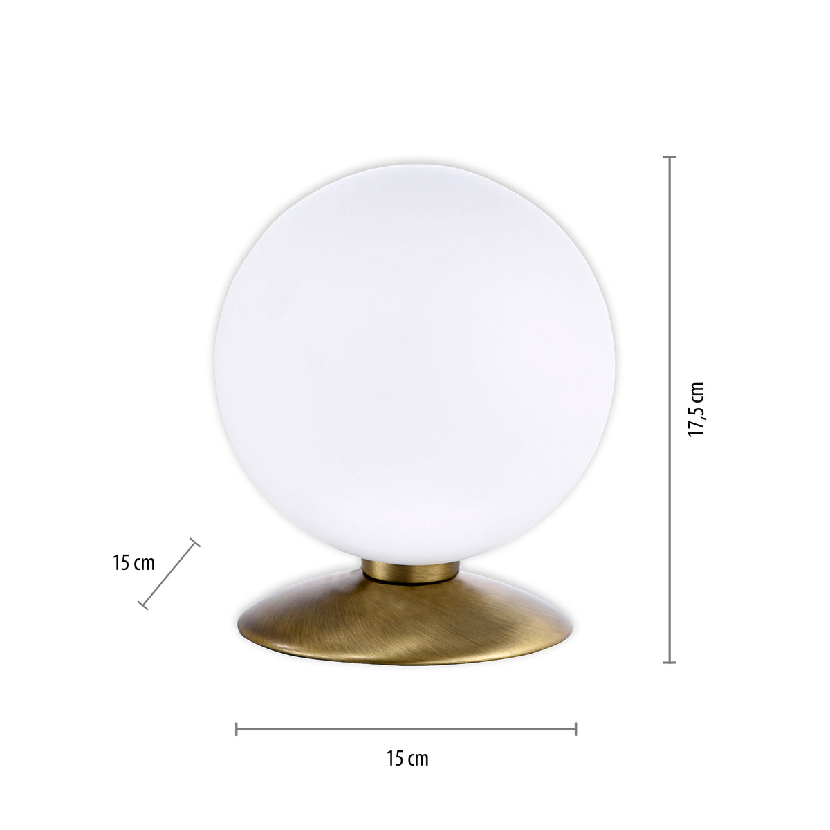 Lampe à poser Bubba laiton vieilli, verre