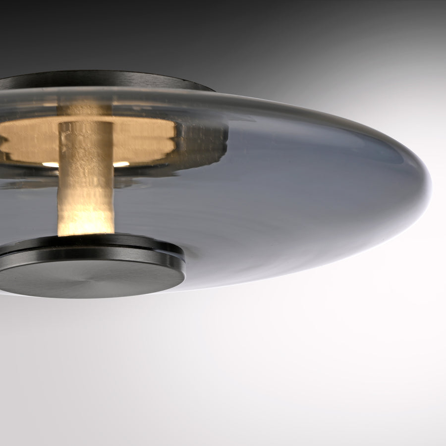 Lampe à poser Pure Vitrum grise, verre