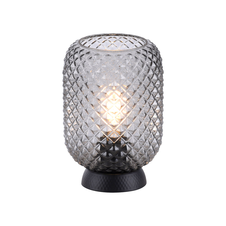 Lampe à poser Reishi fumée, verre
