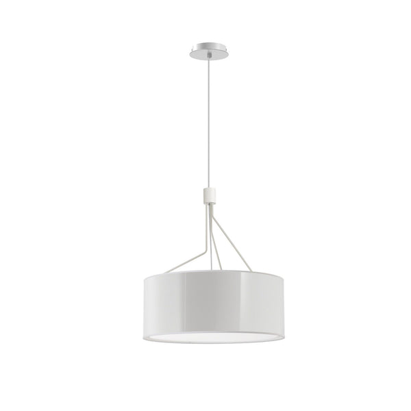 Suspension Diagonal 3 lumières, blanc synthétique