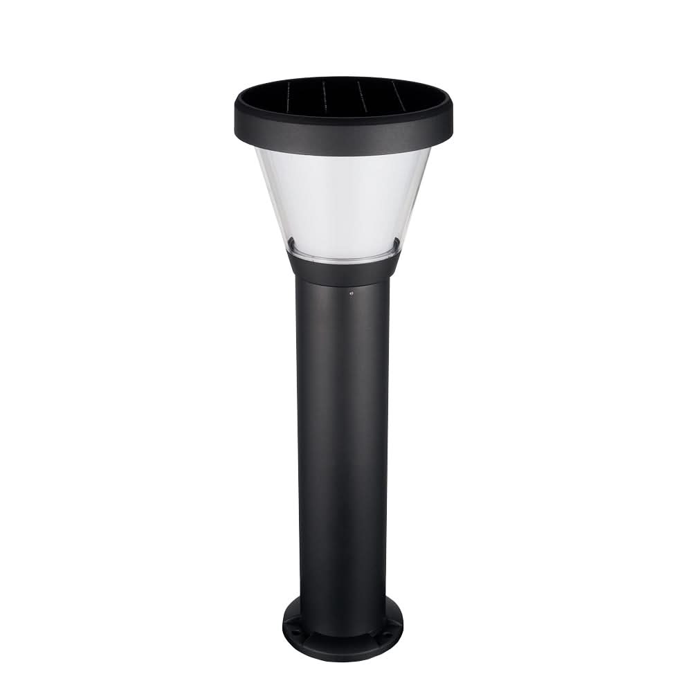 Borne extérieure Ergo solaire IP65, noir, H 68 cm