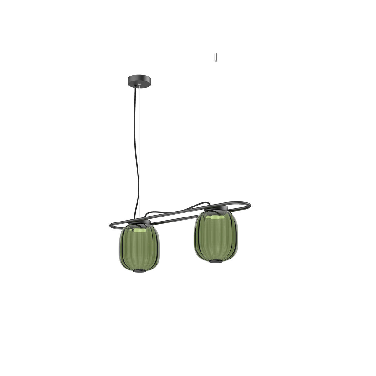 Suspension Krista 2 lumières, noir vert