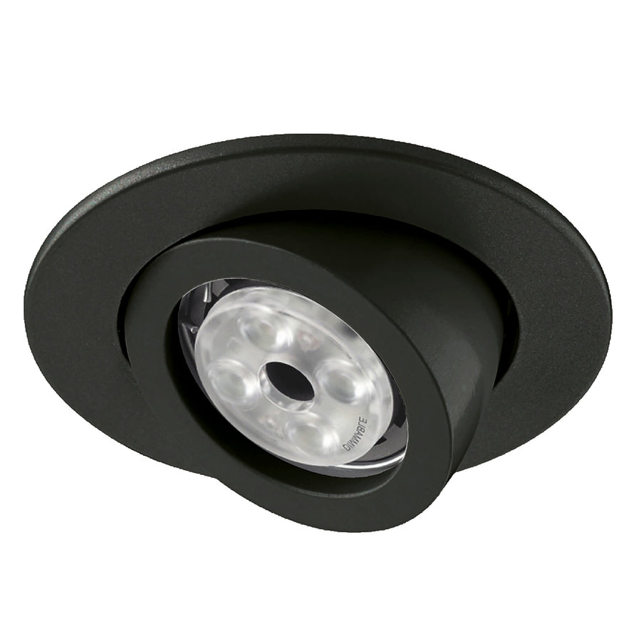Spot noir mat orientable, détail du réflecteur et de la bague intérieure.